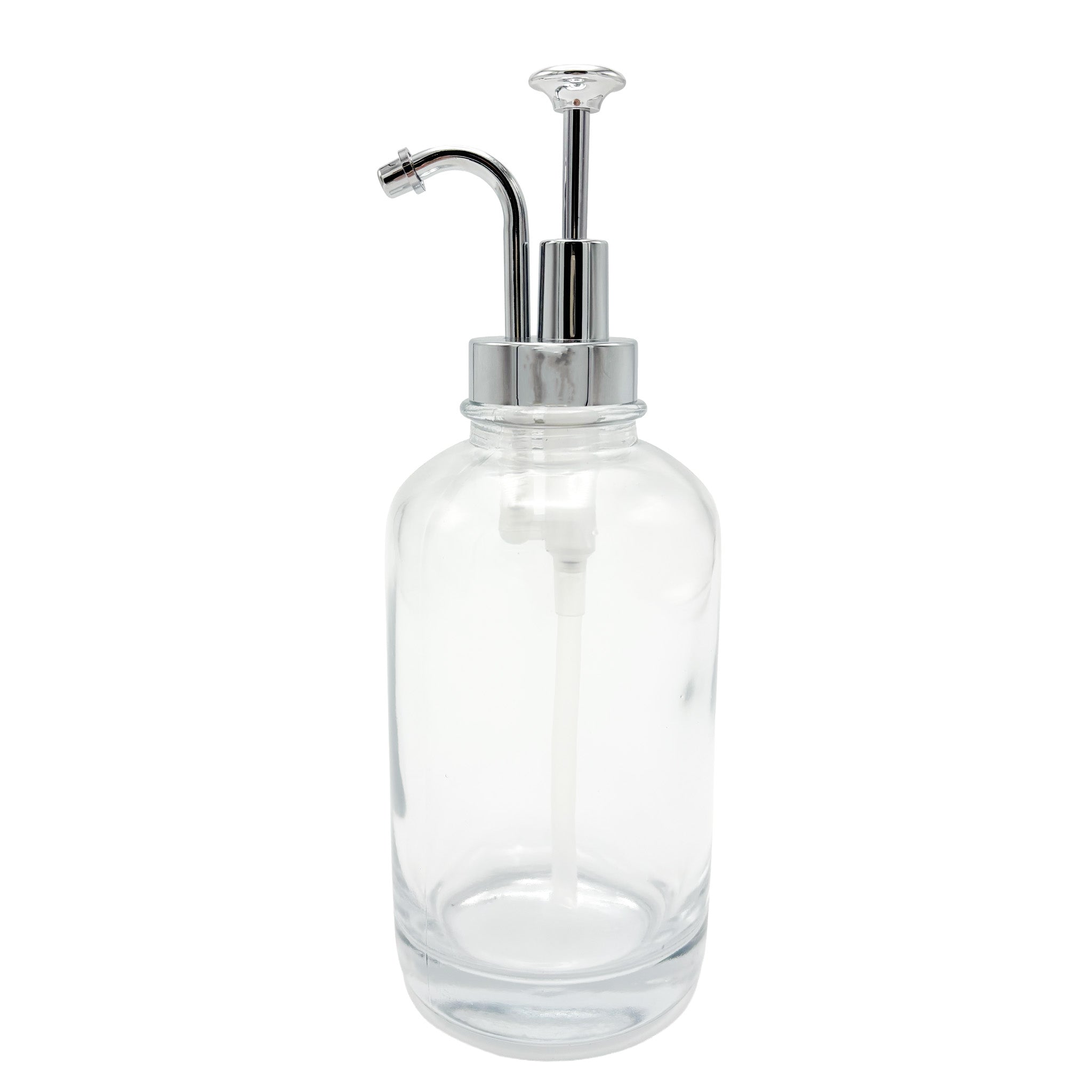 Zilveren siroop dispenser met pompje