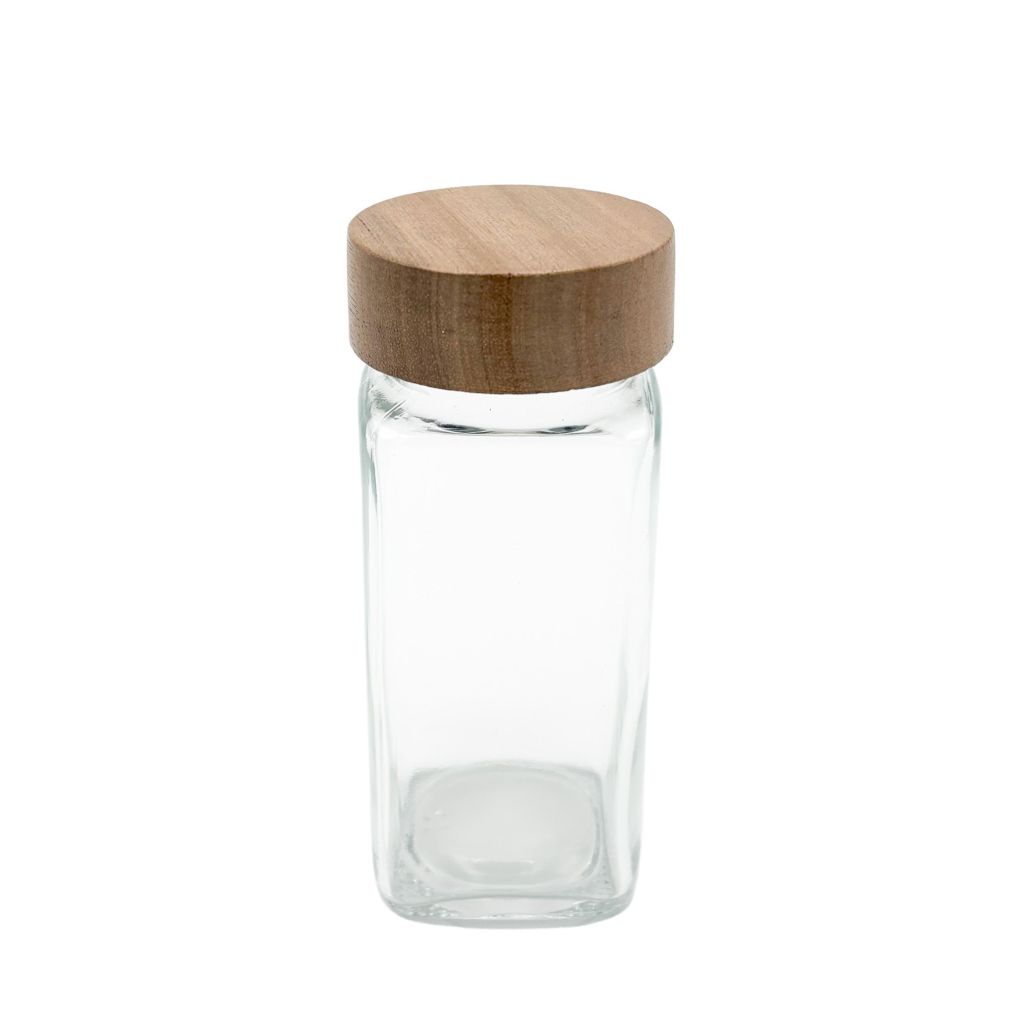 Kruidenpotje glas met acacia draaideksel