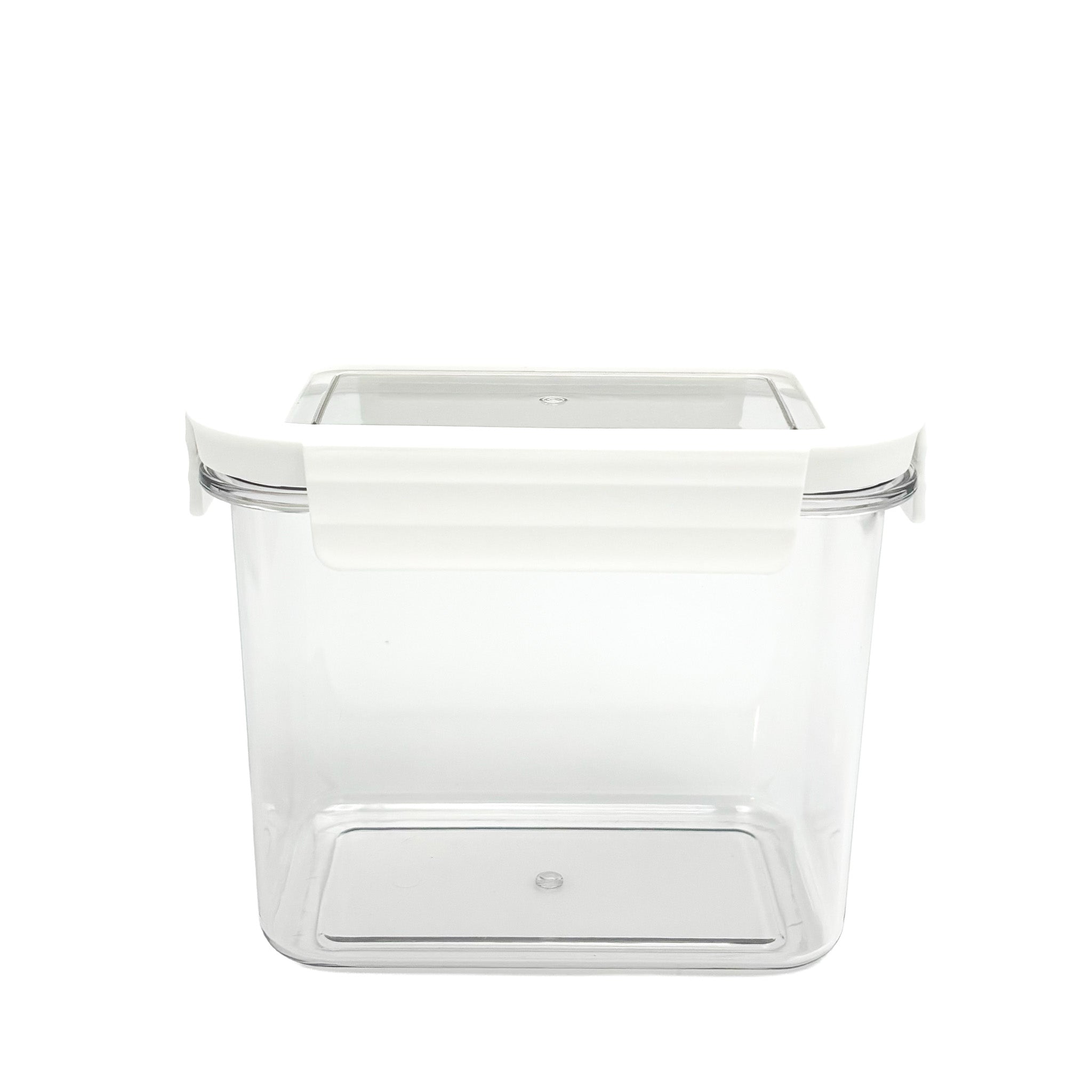Voorraadbus kunststof met witte doorzichtige deksel