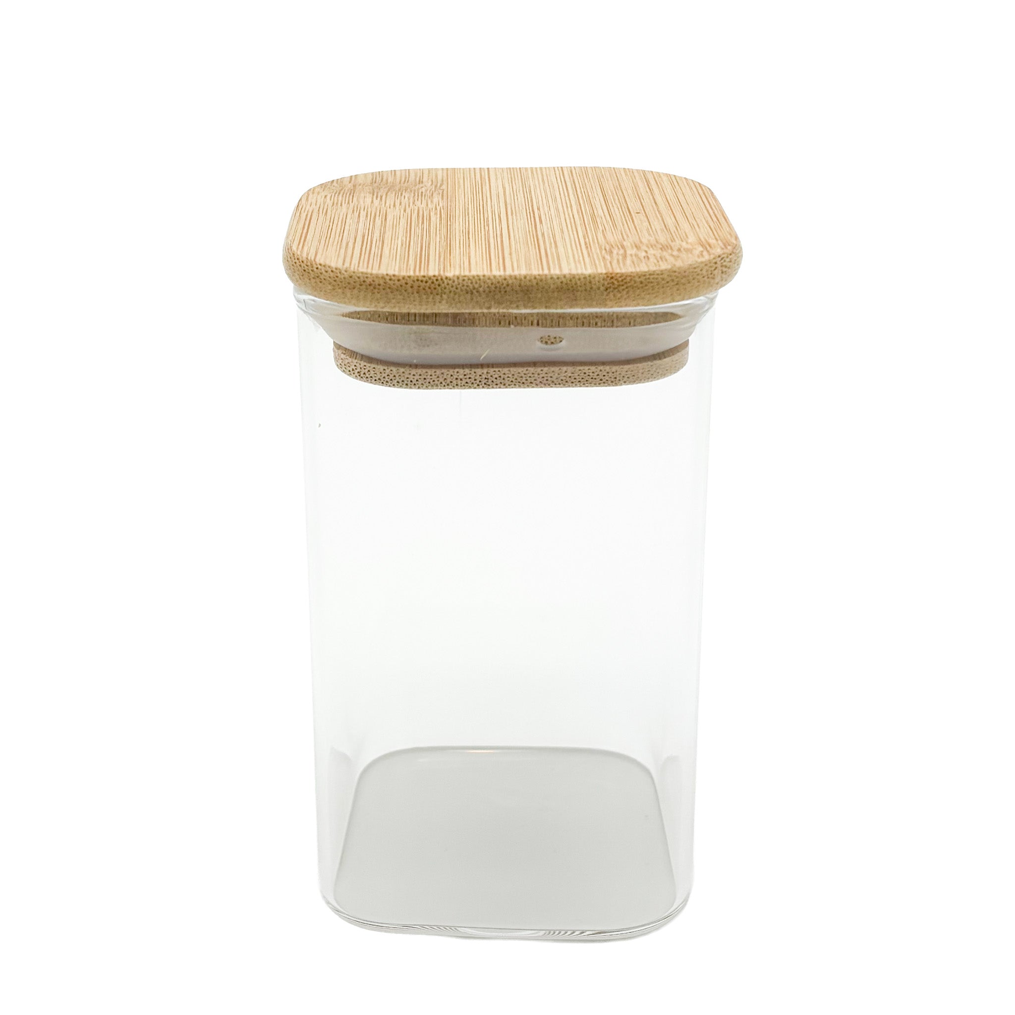 Vierkant kruidenpotje met bamboe deksel