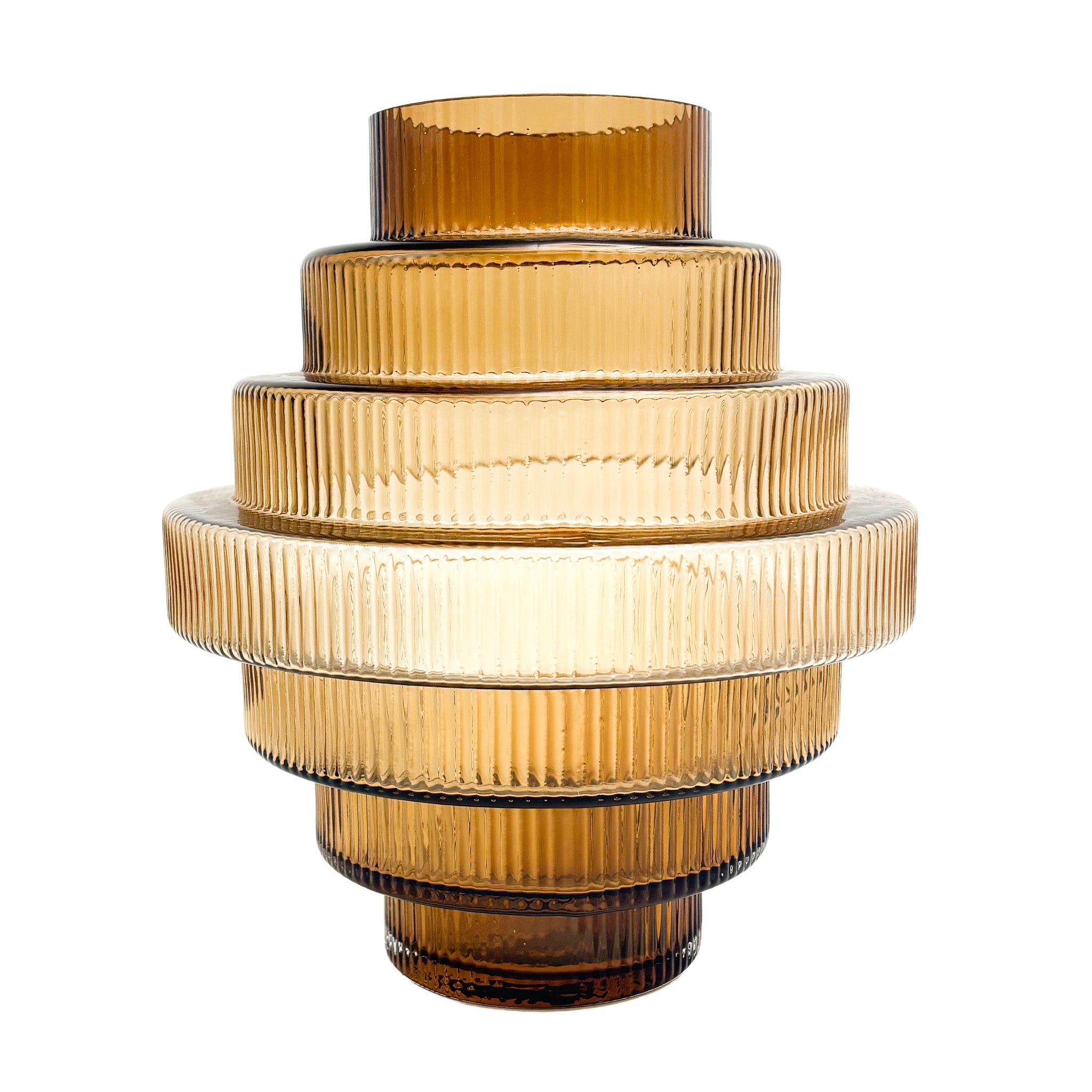 Modern bruine vaas met rondingen